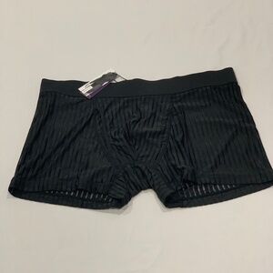Men's Black Ribbed Boxer Briefs - Comfortable Stretch Fit